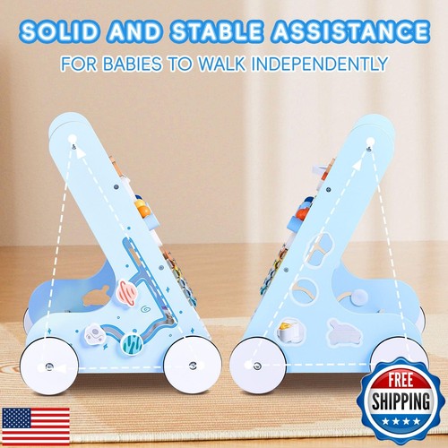 Wooden Baby Walker Push and Pull Learning Activity Walker, Baby Push Walker f - Picture 5 of 5