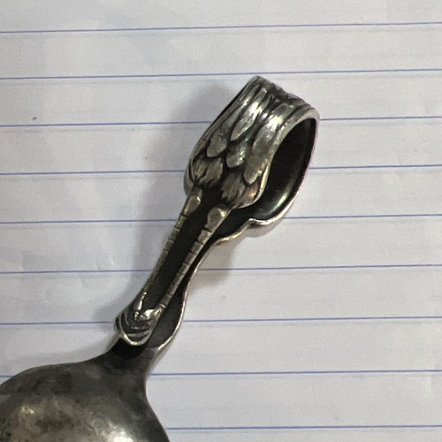 Vintage Antique Spoon Birth Record Jack Silver? Stork Fast Shipping - Picture 5 of 6