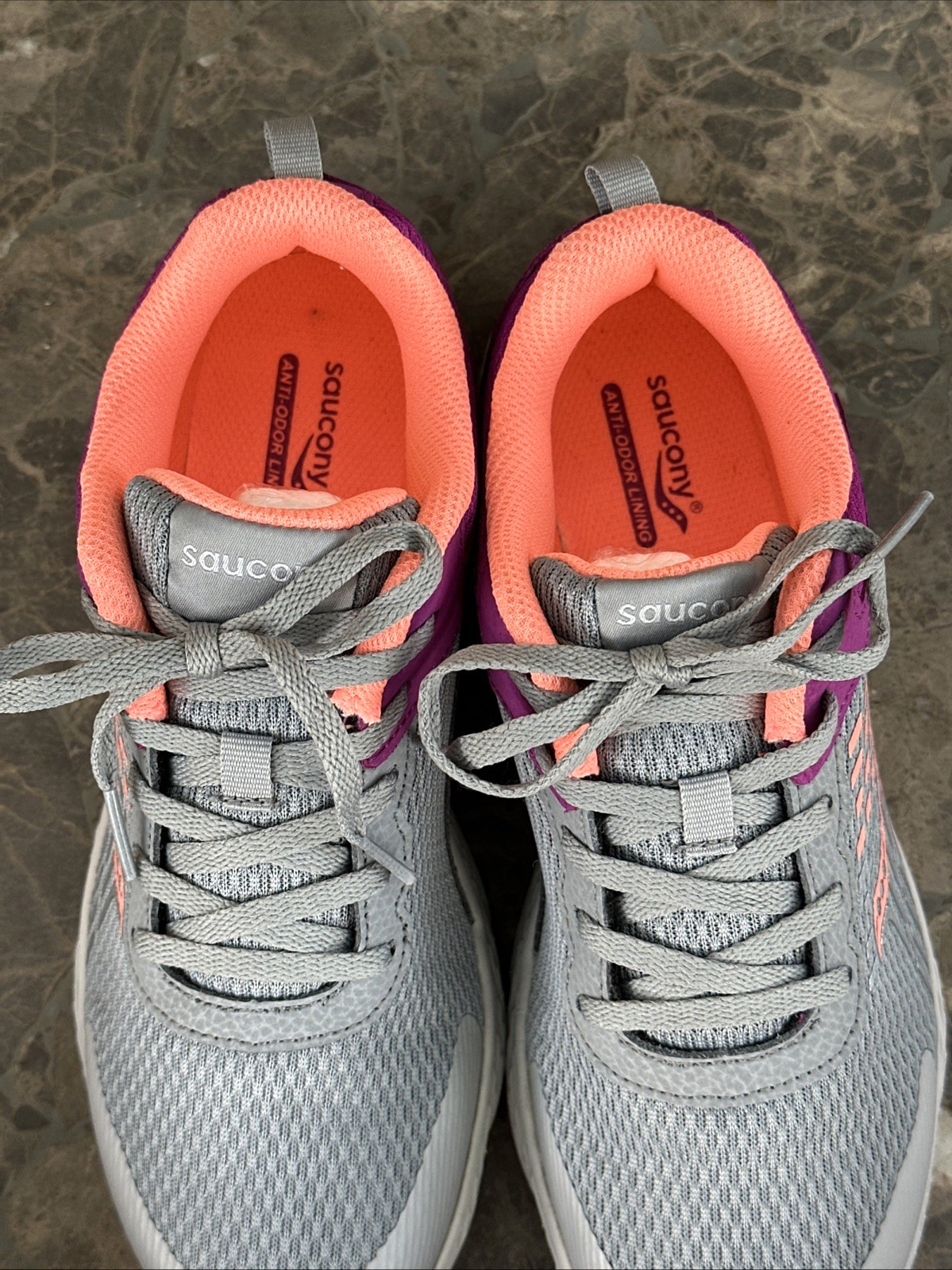 Saucony S-Wind Youth Size 7M Women’s 8.5M Athletic Shoes Purple Gray Coral thumbnail 9