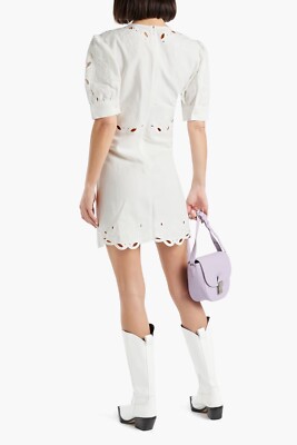 Derek Lam 10 Crosby Everett Eyelet Cotton Linen Mini Dress White Size 4 |  eBay