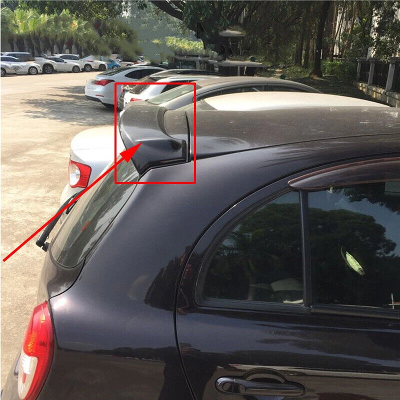 ABS Gloss Blcak Car Rear Roof Spoiler Wing Cover 1PC For 2010-2015 Nissan March — 第 2/2 张图片