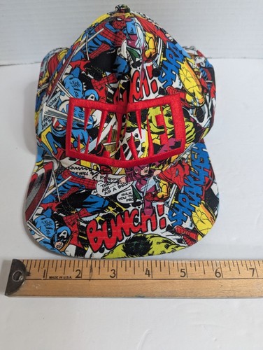 Marvel Comics Mütze flacher Schirm Druckknopflasche Einheitsgröße Bioworld Merch Thor Spiderman