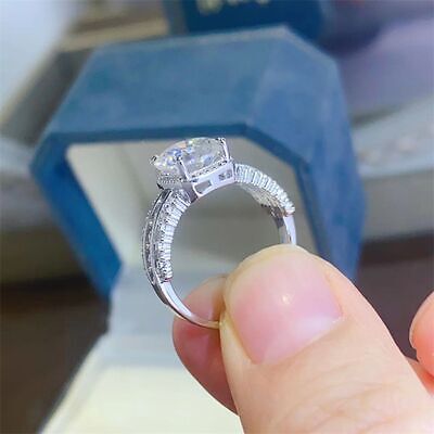 2 Carat Moissanite 925 Sterling Silver Ring main image 1