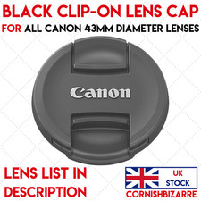 LENS CAP FITS Canon RF 50mm f/1.8 STM - FOR CANON 43MM FILTER THREAD - UK STCK
