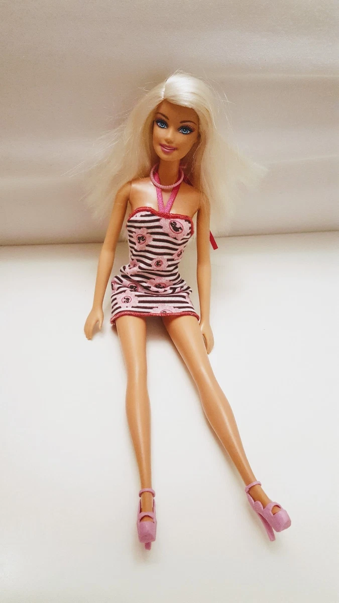 Original Barbie Doll- with White Hair, Pink Shoes Necklace and