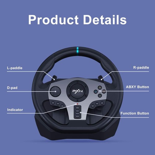 PXN V9 Racing Wheel for Xbox PC PS4 PS3 Switch - 270°/900° Wheel Pedals Shifter - Picture 10 of 19