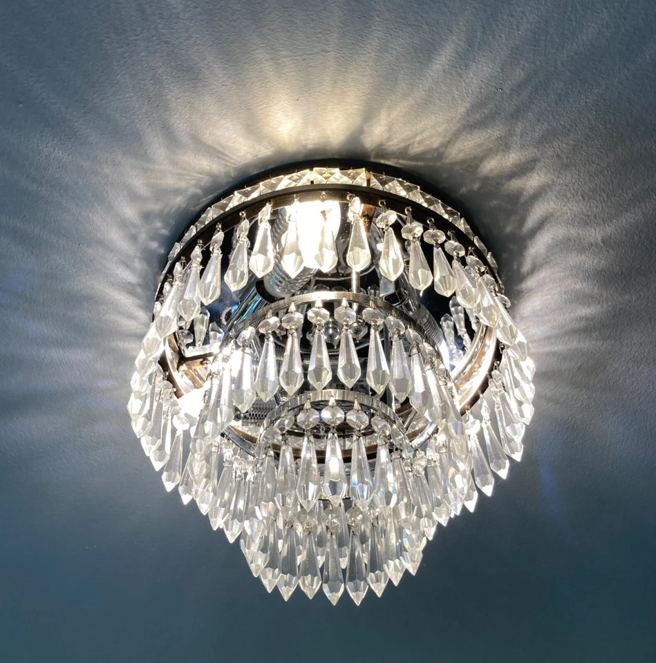 Araña de montaje en techo Crystorama Mercer Crystal 3 luces Deco 5260-EB-CL-MWP Foto 4 de 4