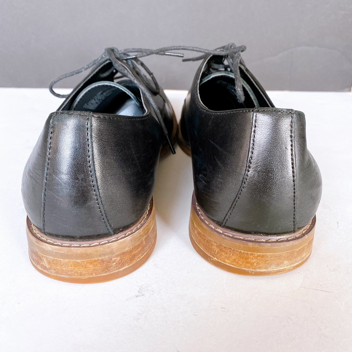 Rails Black Leather Lace Dress Shoes Men display picture 3