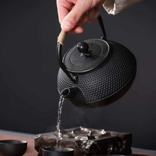 JoeMee Japanese Nanbu Tekki teapot Cast iron Tea kettle Tetsubin  0.6 L Black JP