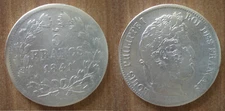 France 5 Francs 1841 Silver Coin Mint W Lille Louis Philippe 1 Free Ship World