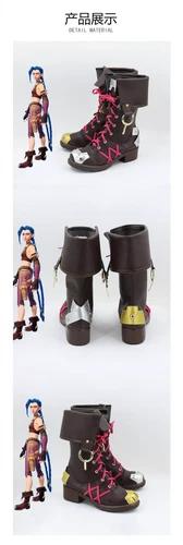 Arcane:League of Legends Jinx Juegos con disfraces Botas Juego Fiesta Cos Zapatos Hechos a Medida - Imagen 8 de 13