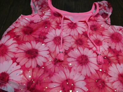 Top Justice Fleur Rose Et Jaune - Taille 12 (M) - Pour Fille - Occasion Très Bon état