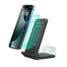 2 in 1 Wireless ChargerFoldable 20W Fast Wireless Charging Stand Compatible w...