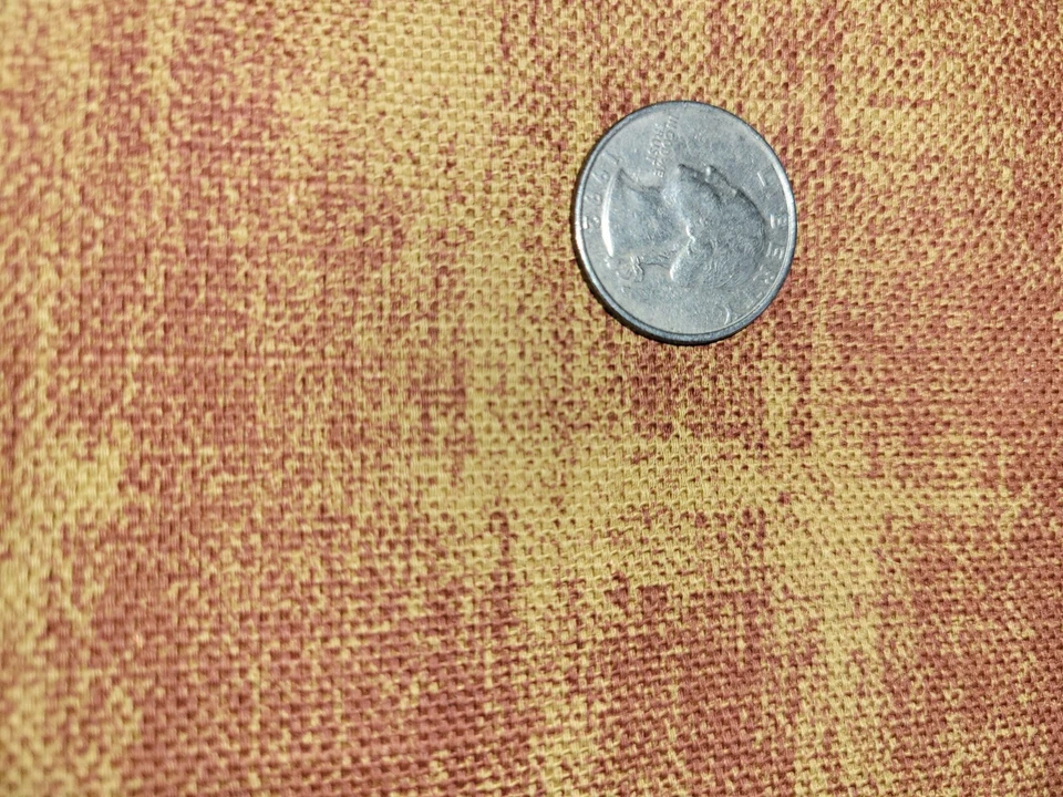 Vintage Brown Red Duckcloth Fabric Crosshatch Pattern56" W x 1/2 yd L w/ extra - Image 4 of 4