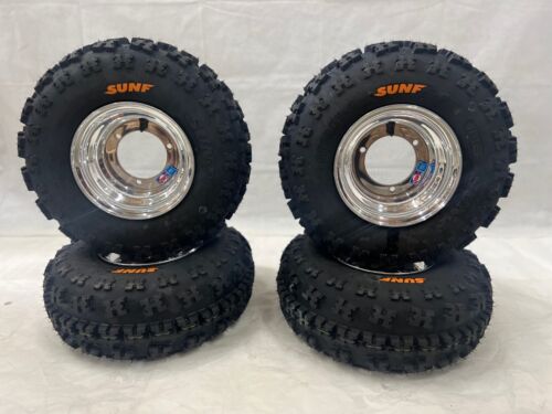 DWT Polished 8" Front Rear Wheels Rims 19" Sunf A027 19x7-8 Tires Suzuki LT80 - Picture 9 of 9