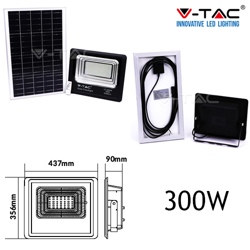 FARO ENERGIA SOLARE LED CON PANNELLO FARETTO CREPUSCOLARE TELECOMANDO V TAC - Foto 2 di 4
