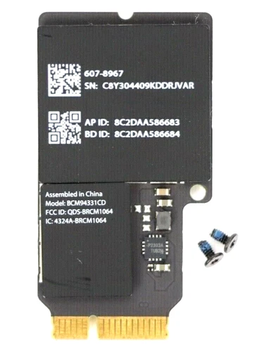 WiFi Airport Card  607-8967 with Screws - Apple iMac 21.5" A1418 27" A1419 2012