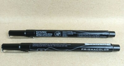 (2) Prismacolor - Premier Brush Tip Marker - Black -  1737024