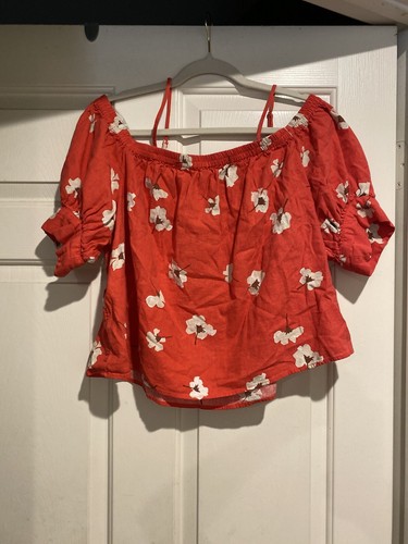 Universal Thread Linen Blend Floral Top Women’s Size Large Multi Color B94 - Picture 3 of 7