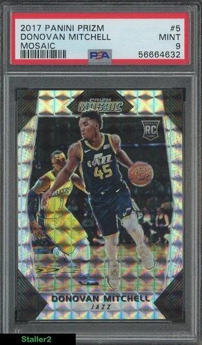 2017 Donovan Mitchell Panini Prizm Mosaic #5 PSA 9 Rookie RC