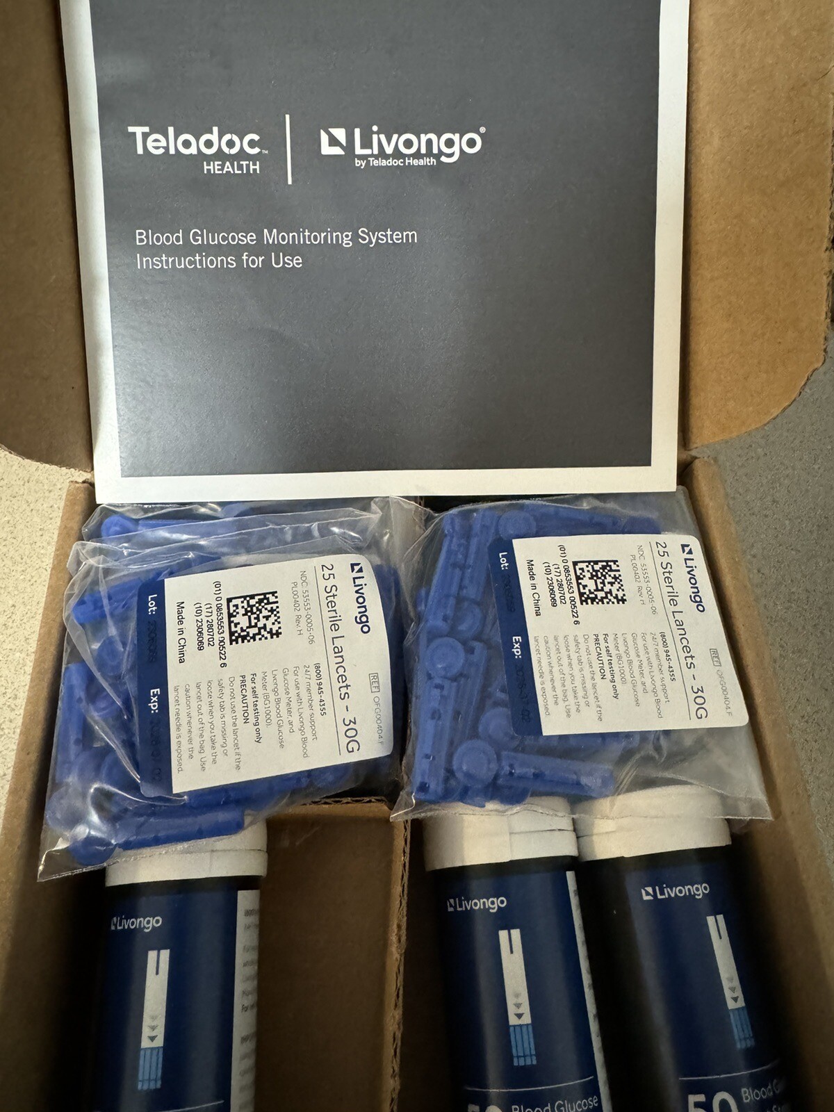 LIVONGO REFILL KIT 150 TEST STRIPS & 200 LANCETS Sealed Exp 20250420