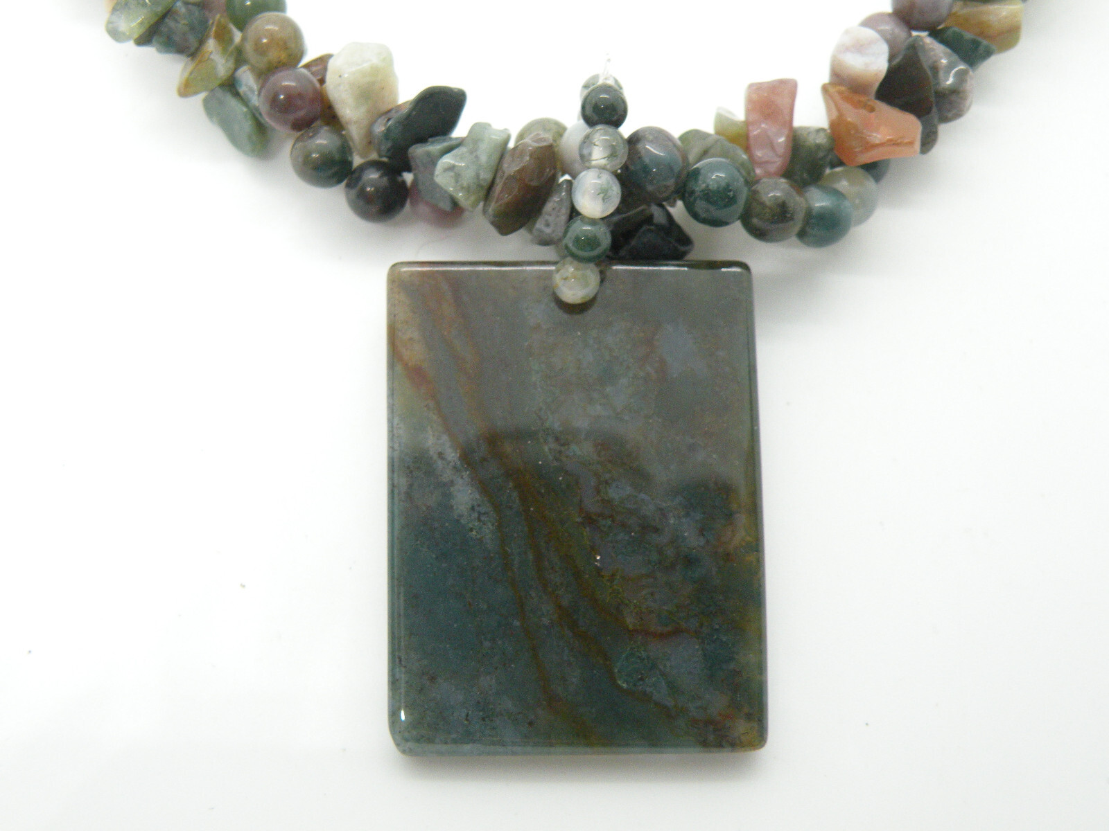 Multicolor Gemstones Chunky Statement Silver Tone… - image 3