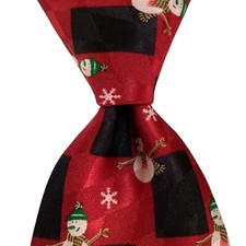 HOLIDAY TRADITIONS Men's Silk Necktie Designer CHRISTMAS SNOWMAN Red/Black EUC