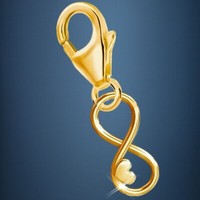 Herz Unendlichkeit Charm 925 Sterling-Silber Gold Vergoldet AnhäNger FüR Armband