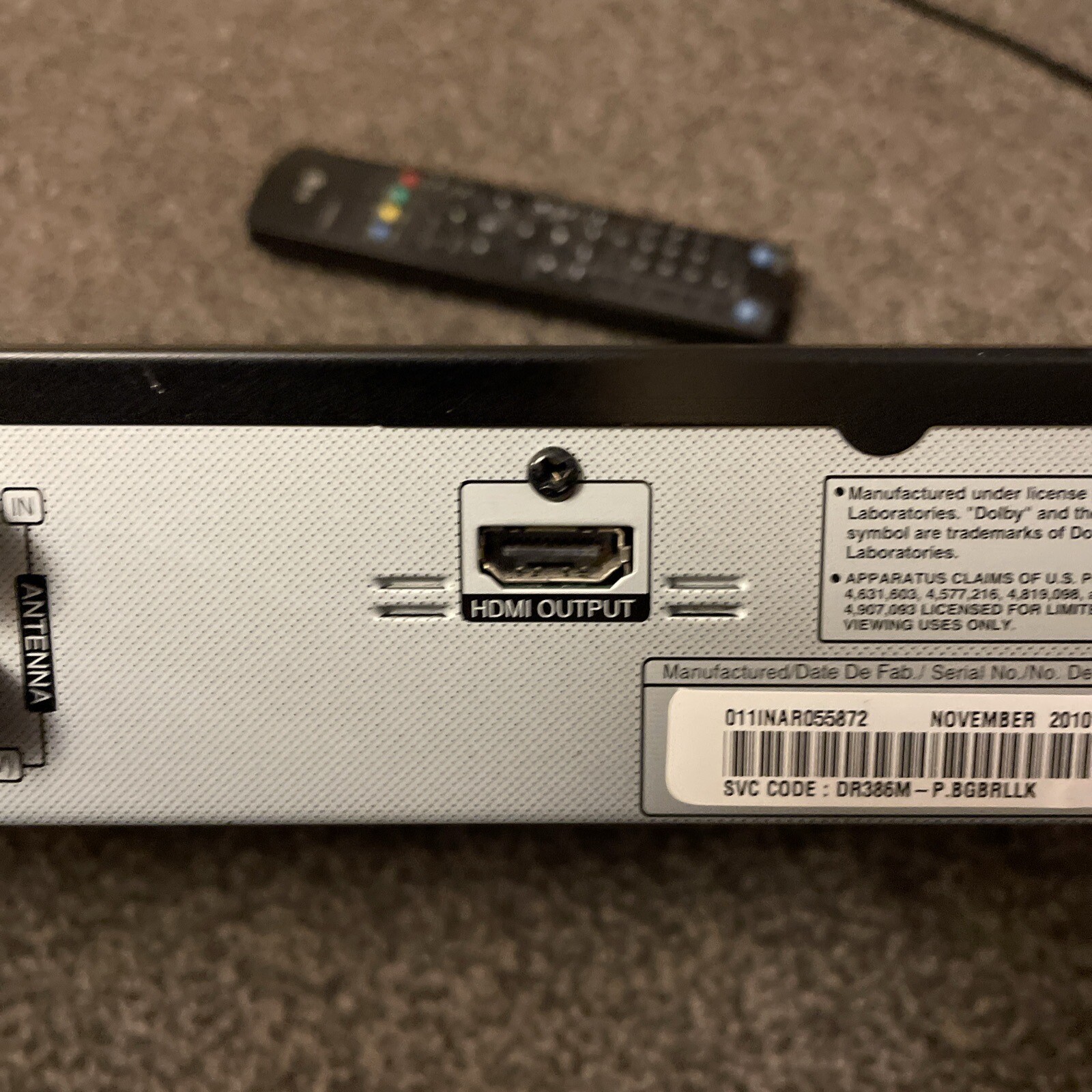 LG DRT389H DVBT DVD Recorder Freeview HDMI Black Working With Remote