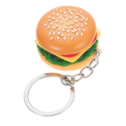 Hamburger Key Ring 3D Burger Keychain Pendant Simulation Food Pendant Keyring