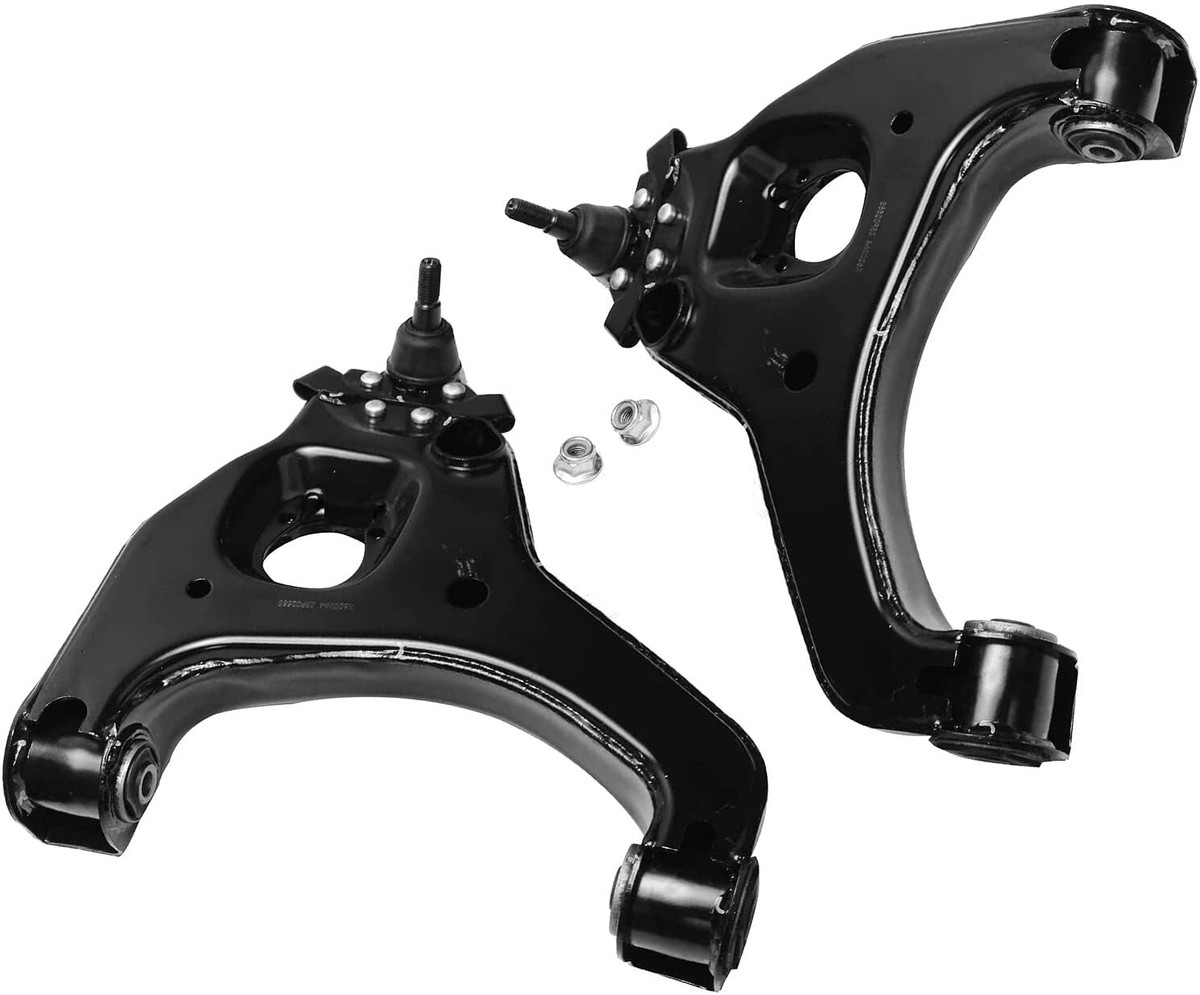 Detroit Axle 6-Piece Front Lower Control Arms & Tie Rod Kit For Chevy Silverado GMC Sierra 1500 2WD (1999-2006)