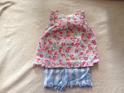 Sommerliches Spielset / Bluse mit Hose Mini Boden Gr. 68 / 3 - 6 Monate TOP!
