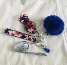 Woman Keychain with 5 accessories. Blue Color  Flowers  2 Gifts