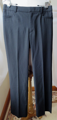 BANANA REPUBLIC WOMENS PANTS BLACK 98% ITALIAN WOLL HIGH RISE STRAIGHT FIT 8 NEW