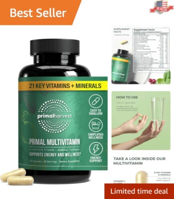 Primal Multivitamin - Daily Multi-Vitamin Supplement with 21 Essential Vitami...