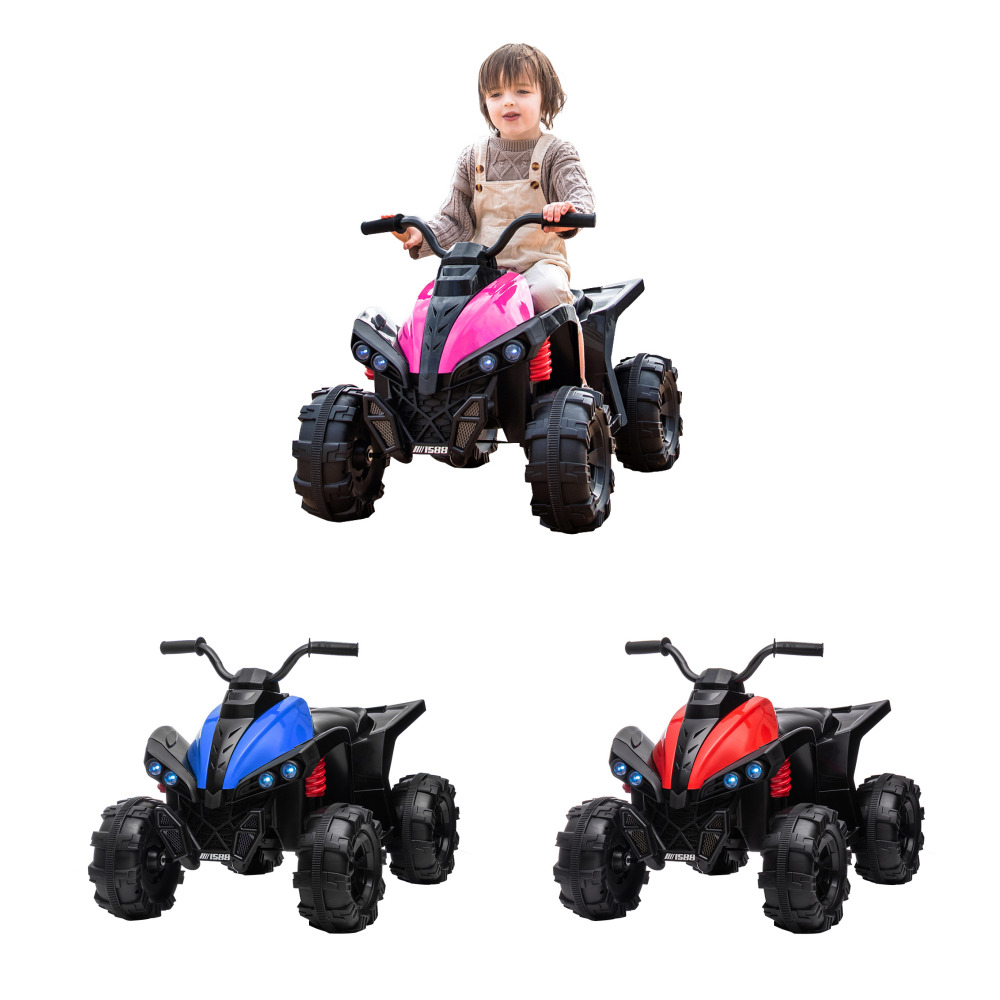 12V Quard ATV Power Wheel Ride-On Electric Cars for Kids 3-6 Years Old 2 Speeds