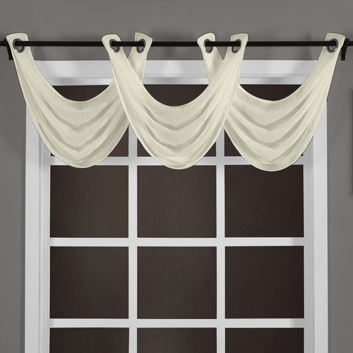 Abri Grommet Crushed Sheer Valance 24 x 24" 100% Polyester (One Single Valance) - Picture 12 of 14