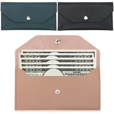 3 Pcs Leather Cash Money Envelopes Bag Reusable Budget Envelope for Wedding