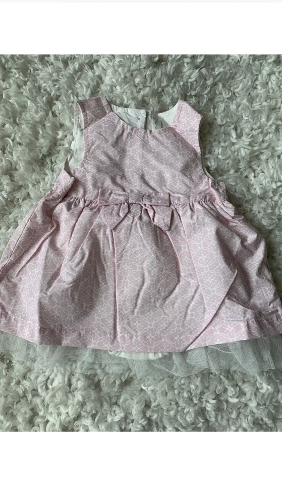 Cherokee Vestido Popelina Con Lazo Con Chaleco De Piel 6/9 Mo Foto 4 de 4