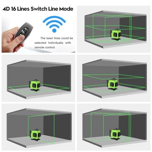 Laser Level with tripod 16 Lines Self Leveling, 4x360° 4D Green Light Green