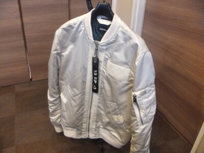 【DIESEL】bomber zip flight jacket MA-1 DIESEL MA-1 Bomber Flight Blouson Jacket White Zipper