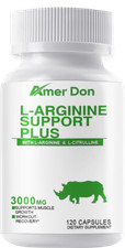L-Arginine 120 Nitric Oxide,Testosterone Booster,Energy Support Capsules 3000 mg