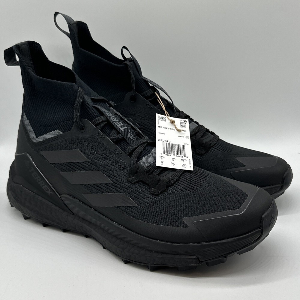 Adidas Terrex Free Hiker 2 Shoes Men's Size 12 Black Hiking Trail GZ0679