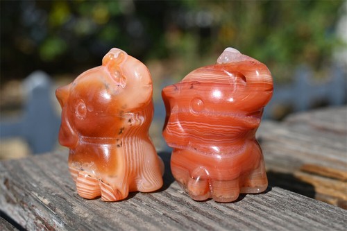 2'' Red agate Elephant hand Carved Natural Reiki Crystal sculpture Decor 1pc - Picture 13 of 14