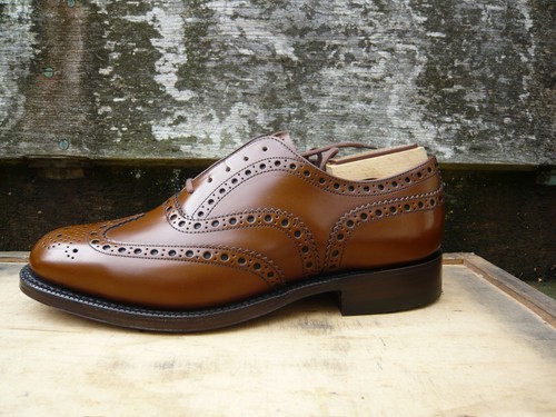 ZAPATOS CHURCH'S BROGUES CUERO MARRÓN TOSTADO UK6 PARA HOMBRE BURWOOD ESTADO SIN USAR - Imagen 2 de 11