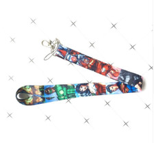 10pcs cartoon avengers Lanyard For Bus subway ID Card KeyChain Holder gif