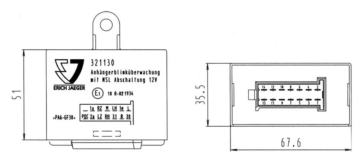 ERICH JAEGER Steuergerät, Anhängevorrichtung 12V Blinküberwachung  