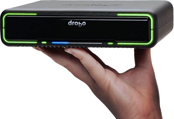 Drobo Mini attached digital storage includes 4 1 TB HDDs and a 
