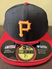 Pittsburgh Pirates New Era 59Fifty Cool Base Fitted Cap Hat Size 7 1/2 New Tag