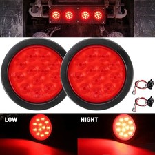 2X 4" Round LED Truck Trailer Stop Turn Tail Brake Lights Pickup Caravan 12V 24V